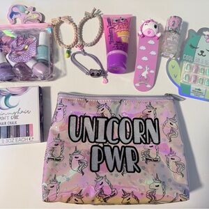 Unicorn PWR Holographic Cosmetic Bag - Pink Purple